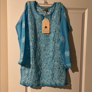 Blue Embroidered Tunic